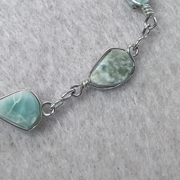 Turquoise & SS 925 7" Bracelet & Turtle Pendant - Picture 5 of 16